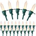 Honoson 120 Pieces LED Replacement Christmas Bulb 3v Waterproof LED Lights Bulb Bulk for Christmas Tree Decorations Xmas Indoor Outdoor Home Light Decor (Green Base With Warm White Bulb)