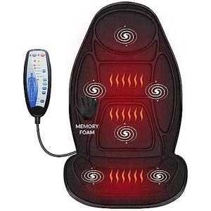 Snailax Back Massager with Heat, Memory Foam Chair Massage Pad, 5 Massage Modes & 2 Heat Settings, Seat Massager for Office Chair,Home Use
