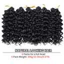 GoGo Curl Crochet Hair for Women Water Wave Curly Crochet Hair Wavy Human Hair Deep Wave Beach Curl Crochet Synthetic Hair Extensions (12 inch(Pack of 6), 1B Natural Black)