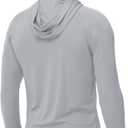 Boladeci Men's UPF 50+ Sun Protection Lightweight Hoodie Shirts Long Sleeve Fishing Shirt SPF UV Hiking Swim (Gray)