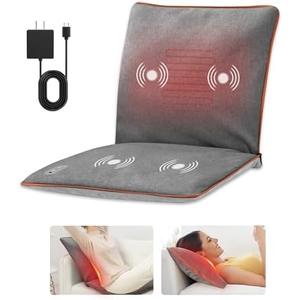 COMFIER Vibration Massage Seat Cushion with Heat,Portable Vibrating Massage Pillow, Back Neck Massager,Gift for Men&Women,4 Vibrating Motors and 2 Heat Levels, Massage Chair Pad for Home Office use…