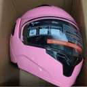 Adult Modular Motorcycle Helmets, DOT Approved Flip up Dual Visor Full Face Helmet for Men Women Moto ATV UTV Snowmobile ADV Four Wheeler Street Bike with Gloves & Mask, Medium, Pink