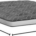 MAXYOYO Black Geometric Pattern Futon Mattress, Japanese Floor Mattress Quilted Mattress Topper, Extra Thick Folding Sleeping Pad Breathable Floor Lounger Guest Couch for Camping, Full