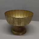 Afloral Distressed Gold Metal Compote Bowl - 8" Wide