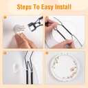 3 Pack Plate Hangers for The Wall, Suitable for 16-20 inch Art Plate, Stainless Steel Invisible Heavy Duty Wire Plate Holder with Wall Hooks, Plate Hangers for Displaying Plates, Platter, Dish, Black