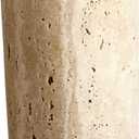 Natural Beige Marble Travertine Toothbrush Holder Makeup Brush Holder Bathroom Countertop Organizer (Rice White Travertine)