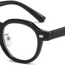 3 x Trendy Round Blue Light Blocking Glasses for Women Men Retro Vintage Circle Style Non-prescription Computer Glasses