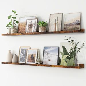 FLYJOE Picture Ledge Shelf, Floating Shelves Set of 2, 56 Inches Long Large Nursery Book Shelves for Toys Storage, Kids Bookshelf Wall Mounted for Living Room Bedroom Decor Books Photo Frames