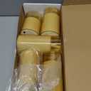 Homemory Realistic Flickering Flameless Candles, Battery Operated Candles with Remote Control and Timer, LED Fake Electric Candle for Home, Christmas Decoration, Gold, Set of 5