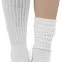 BomKinta Crew Slouch Socks Women - Retro Scrunch Short Sock - Soft Solid Ankle Socks - Gifts for Womens Size 5-11