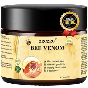 Bee Venom Skin Treatment Cream, Bee Venom Comprehensive Cream, Face lifting and firming, Effective In Reducing Skin Blemishes, Gentle and Non-irritating, Suitable For All Parts 2.1 Ounce (Pack of 1)