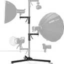 M20 Steel Wheeled Pistol Grip Heavy Duty Light Stand for Photography with Sliding Arm and Chrome-Plated Column Stand, Max. Height 6.5' Max. Load 22 Lbs, Ideal for Light Stand Photography