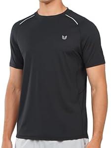 NORTHYARD Men's Athletic Running T-Shirts Workout Lightweight Short Sleeve Performance Shirts Top Tee( Black, Medium)