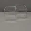 Beiyier 2 Pack Clear Acrylic Square Tissue Box - 4.7x4.7x5.5'' Napkin Organizer, Suitable for Bathroom, Bedroom, Dressing Table, Countertop, Dining Table