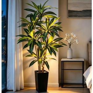 6FT Dracaena Artificial Plant Tall Artificial Plants Indoor Lighted