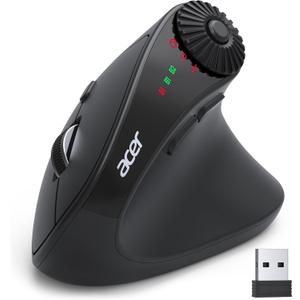 Acer Ergonomic Mouse Wireless with Side Scroll Wheel, Bluetooth Mouse for Laptop(BT5.2+2.4GHz), Office Vertical Computer Mice, Small to Medium Sized Hands Ergo Mice, 8 Buttons for PC, MacBook Neo