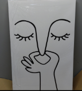 IAFWZX Framed Funny Bathroom Wall Art, Abstract Humor Toilet Wall Decor, Minimalist Face Line Canvas Painting, Modern Black and White Bathroom Poster Print for Restroom Guest Bedroom 16"x24"