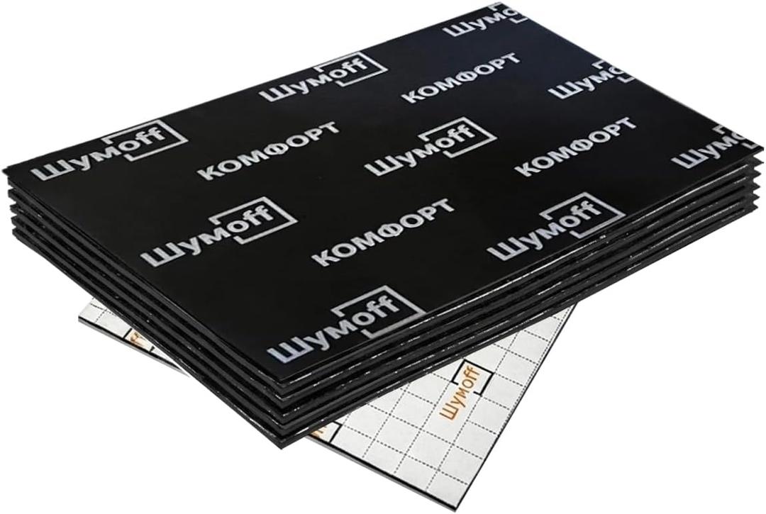 Comfort 6 Car Sound Insulation - 6 Sheets Closed-Cell Structure 6mm (236 mil) Thick Heat & Sound Insulation 12 Sqft Coverage - Waterproof Fire-Resistant Automotive Thermal Insulation