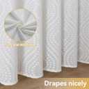 Boho Shower Curtain with Hooks, White Sheer Shower Curtain Set with Dot Pattern, Elegant Farmhouse Curtains - Waterproof Bathroom Decor for Home and Apartment, 12 Plastic Hooks Included, 72Wx72L