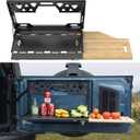 Bronco Tailgate Table for 2021-2026 Ford Bronco 2/4 Door, Foldable Rear Cargo Table & Shelf Storage with Extra Solid Bamboo Extension Board, No-Drill Install, Camping Overlanding Bronco Accessories