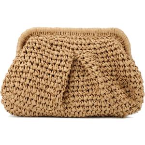 Emprier Straw Clutch Purses for Women Cloud Dumpling Pouch Straw Crossbody Shoulder Handbag Summer Beach Woven Bag