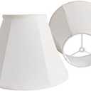 Thuipwroen Double Lamp Shades 6x12.5x9 inch,White Lampshades set of 2 Natural Linen Hand Crafted Lampshades Large