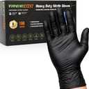 TREEGO 6 Mil Black Nitrile Gloves Large  Heavy Duty Disposable Latex & Powder Free, Chemical Resistant, Textured Grip for Industrial, Mechanic, Food Handling  100 Count