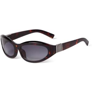 Y2K Rave Sunglasses for Women Wrap Around Oval Thick Frame Futuristic Luxury Shades UV400 Protection