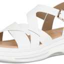 mysoft Women's Walking Sandals Comfortable Air Cushioned Support Ankle Strap Dress Sandals (9, White)