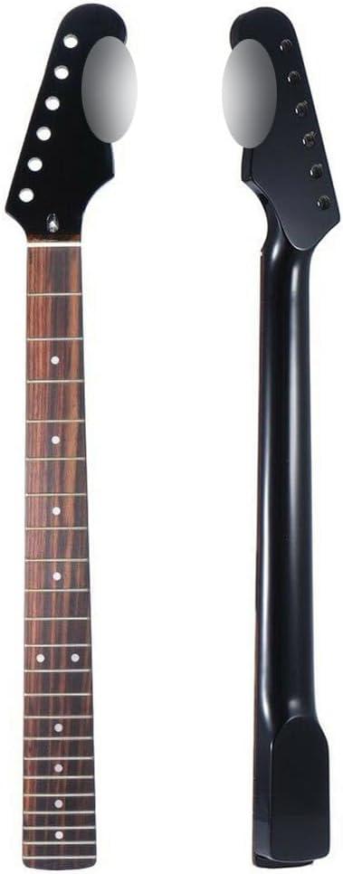 22 Fret Replacement Maple Neck Rosewood Fingerboard For Strat St Stratocaster (Black)
