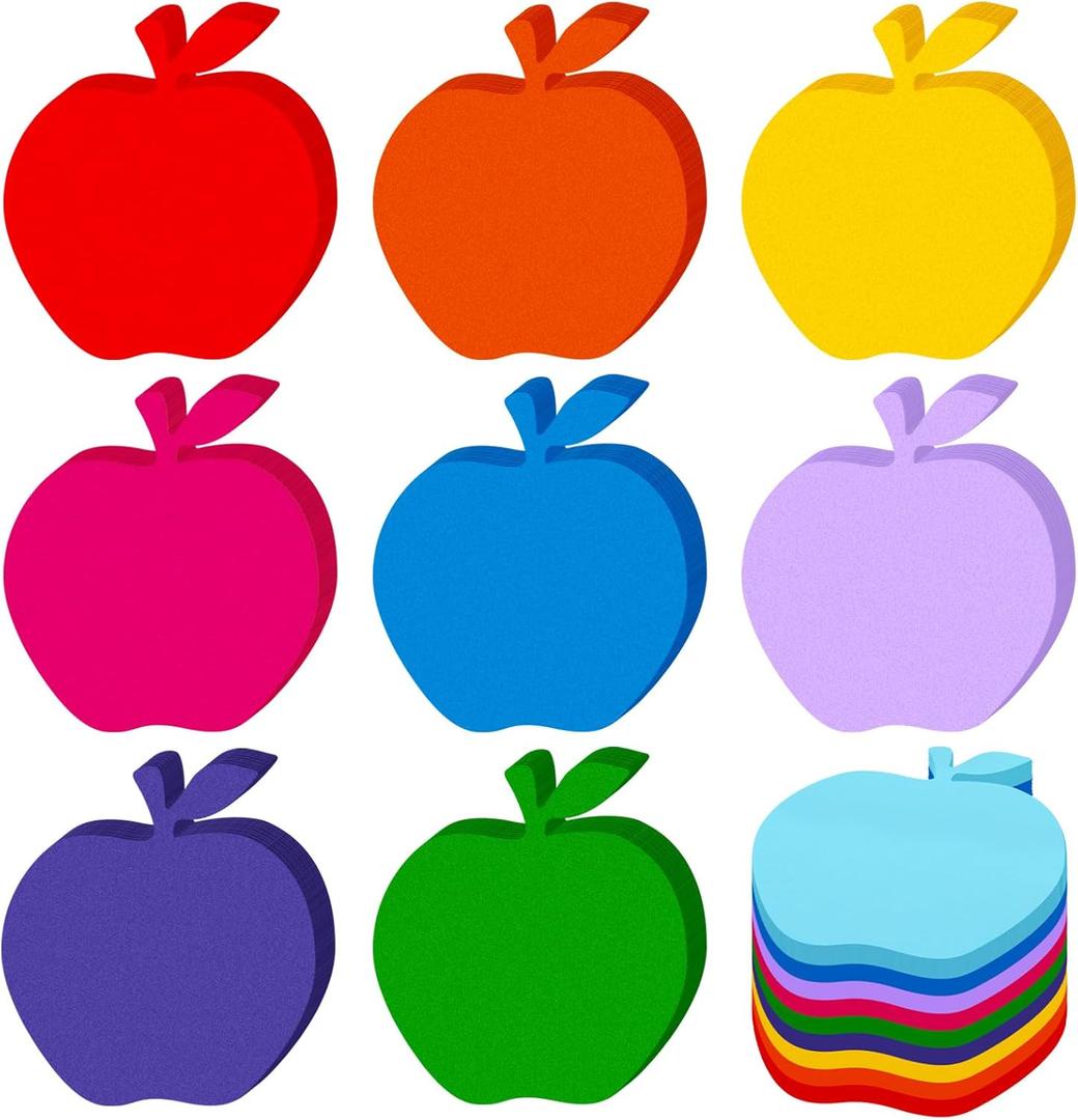720 Pcs Apple Cutouts Paper 3.9 Inch Assorted Color Cut-outs Die Cuts Paper for DIY Craft Projects Back to School Class Bulletin Board Decor