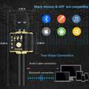 BONAOK Wireless Bluetooth Karaoke Microphone, 3-in-1 Portable Handheld Mic Speaker Machine for All Smartphones, Gifts to Girls Boys Kids Adults All Age Q37(Black Gold)