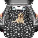 F-color SUV Cargo Liner for Dogs, Water Resistant Pet Cargo Cover Dog Seat Cover Mat for SUVs Sedans Vans with Bumper Flap Protector, Non-Slip, Large Size Universal Fit, Paw Print (Large: 55'' x 91'')