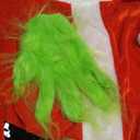 Green Monster Costume Christmas Adult, Halloween Outfit for Woman Men, Green Costume Santa Claus Cosplay 7PCS. Size XL