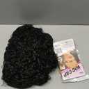 Afro Curly Wigs for Black Women Curly Glueless Wig with Bangs Natural Black Colored Synthetic Heat Resistant Wigs