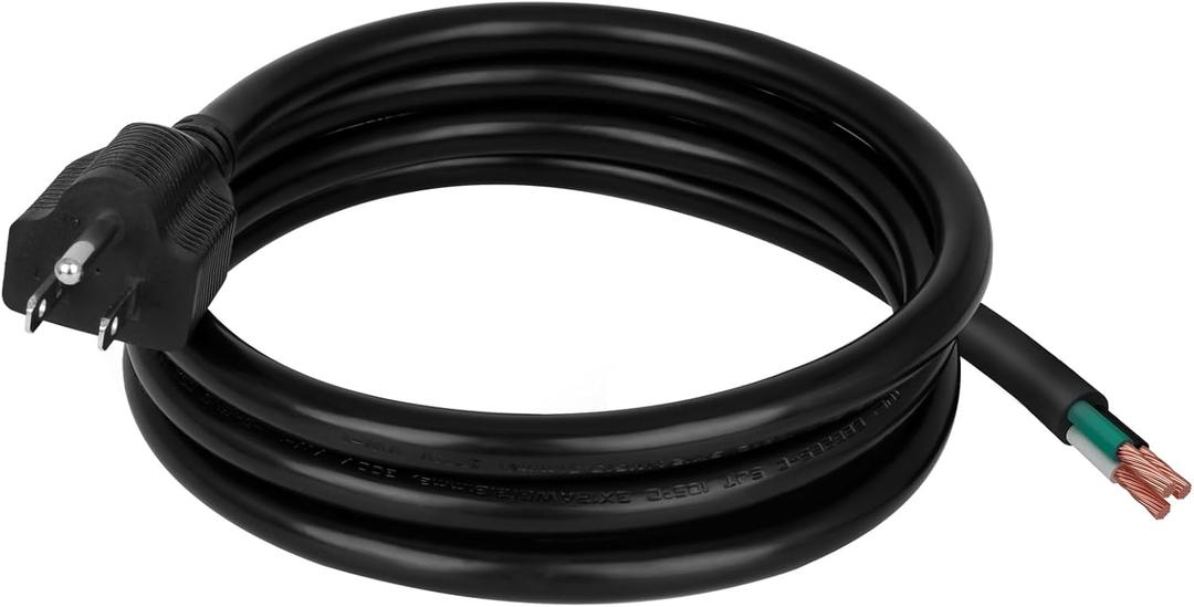 6Ft 12 Gauge 3 Prong Heavy Duty Power Supply Cord, Power Extension Cable with Open Wiring End for Appliances, Power Tools, Dishwashers 12 AWG 20AMPS 3 Conductor Electrical Wire Pigtail
