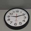 Atomic Wall Clock 12 Inch, Modern Clock Battery Operated Classic Analog Decorative for Kitchen, Living Room, Office, Bedroom, Bathroom (Black)