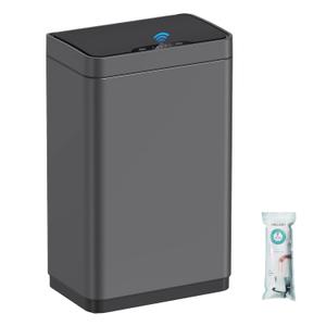 Mbillion Automatic Trash Can - 15 Gallon Motion Sensor Stainless Steel Smart Trash Can With Lid Rectangular Touchless Garbage Can for Kitchen, Bedroom, Home Office - Dark Gray