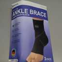 Flat Knitting Ankle Brace For Women&Men, 7-Zone Dynamic Compression Sleeve w/Flex Strap,Foot Support For Sports, Sprained Ankle, Achilles Tendonitis, Plantar Fasciitis Relief(Pack of1)L, Black
