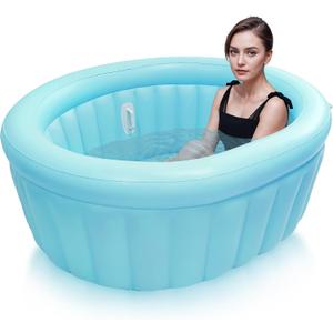 Inflatable PVC Pregnant Women Childbirth Bathtub Adult SPA Soaking Bathtub (Blue, Blue)