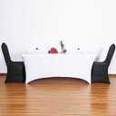 Spandex Table Cloth 1 Pack Tight, Fitted, Washable and Wrinkle Resistant Stretch Rectangular Patio Table Cover for Event, Wedding, Banquet Parties White Size: 65"×22"×22"