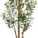 7FT Artificial Olive Tree - Indoor Tall Faux Olive Trees with Planter, Large Fake Olive Silk Tree Realistic Olive Plants with Branches and Fruits for Home Decor Office Living Room