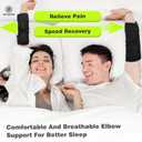 2 x Cubital Tunnel Elbow Brace for Women&Men, Tennis Elbow Brace with Compression Sleeve Immobilizer, Comfortable Night Elbow Support, Elbow Splint for Tendonitis, Ulnar Nerve Entrapment, Sleeping (One Size, Black)