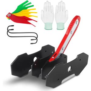 Brake Caliper Press Tool Kit, Ratcheting Piston Spreader with 2 Steel Plates, Practical Caliper Piston Compressor Tool for Repairing Disc Brakes Includes Hangers/Measuring Tools (Red)