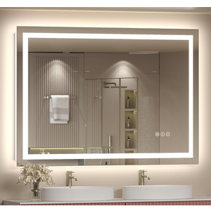 Led Lighted Bathroom Mirror 350*500mm, Dimmable Vanity Mirror with Lights, Anti-Fog (Backlit and Front Lighted)