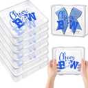 Honeydak 6 Pcs Extra Large Cheer Bow Plastic Box Cheer Team Gifts Bulk Bobby Pin Case Plastic Containers for Team Cheerleader Dance Ballet Hair Accessories Storage Organizer Cheerleading Travel