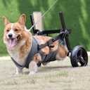 Adjustable Medium Dog Wheelchair for Back Legs, Upgraded Wheel, Disabled Pets, Leg Brace, Mobility Aid for Medium Pets, Hind Limb Rehabilitation, Older, Disabled (L(Chest 25.2-30.7in))