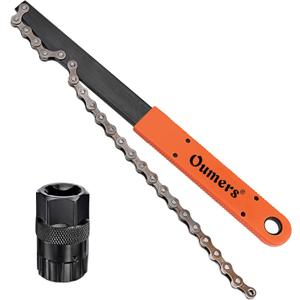 Oumers Bike Chain Tools Kit, Upgrade Rotor Lockring Removal Wrench & Chain Whip with Cassette/Bicycle Flywheel Remover Sprocket Remover Tool Pack