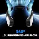 Neck Fan, Portable Personal Fan around Neck, 4000 mAh Battery Operated with LED Display, 3 Wind Speed, Fast Cooling, Ultra Quiet, USB Rechargeable Fan Men Women Outdoor Indoor