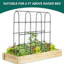 6 ft Tall, Garden Trellis for Climbing Plants Outdoor with Nylon Net for Cucumbers Vines Beans Raised Bed - Lightweight Metal, Black, 6ft U-frame
